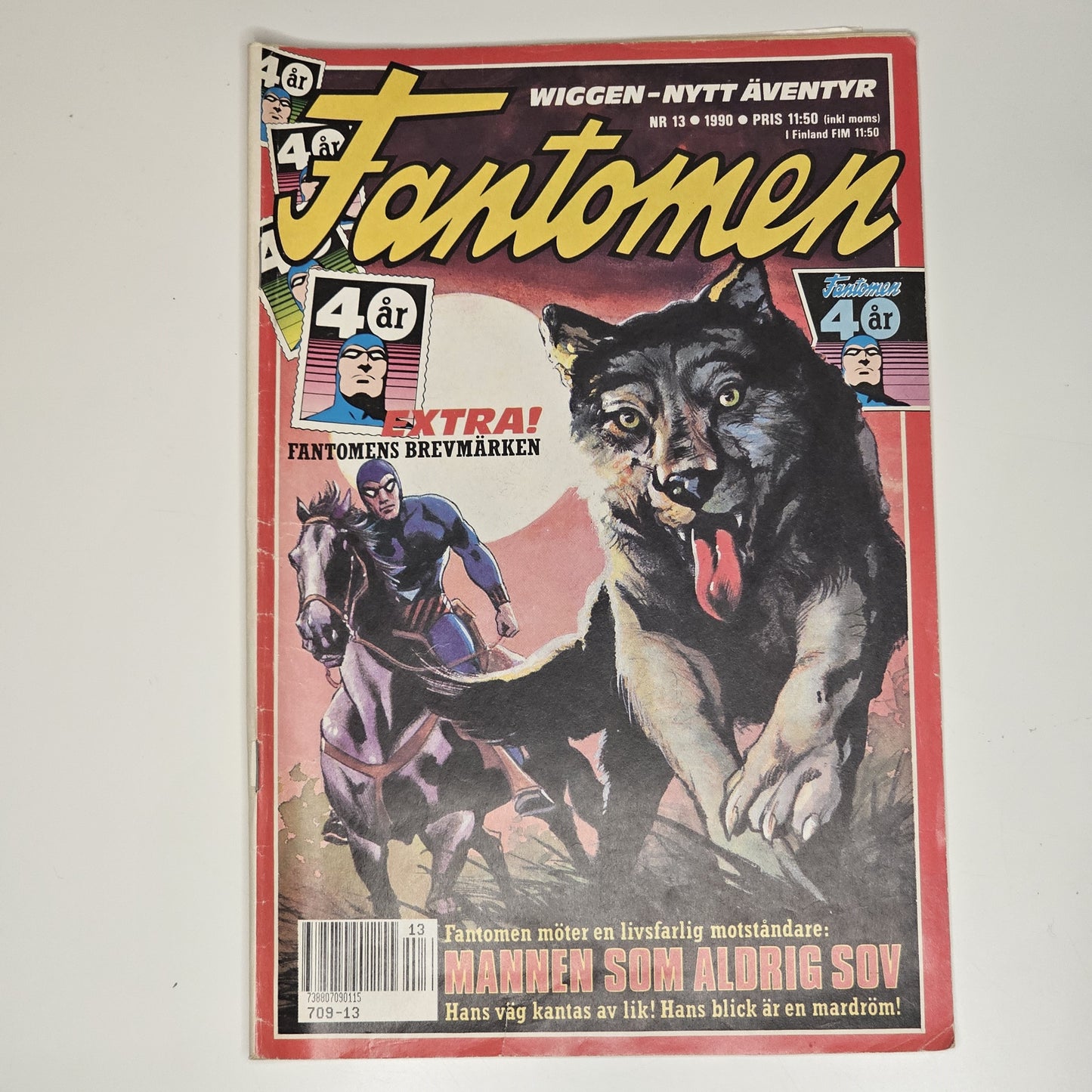 Fantomen Nr 13 1990 #VG# + Bilaga (Brevmärken)