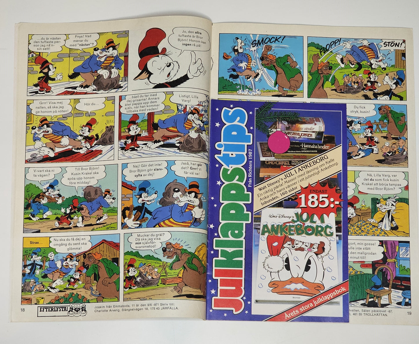 Kalle Anka & Co Nr 42 1987 #VG# + Reklambilaga